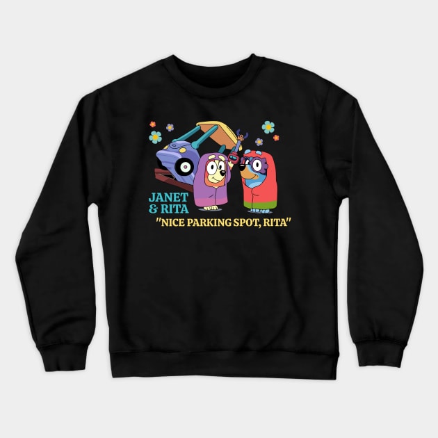 Janet And Rita Driving School Crewneck Sweatshirt by Aona jonmomoa